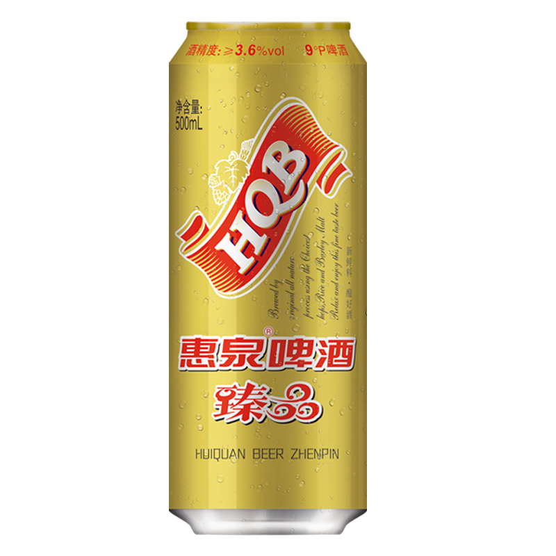 500mL9&#176;P惠泉臻品啤酒易（12听装）