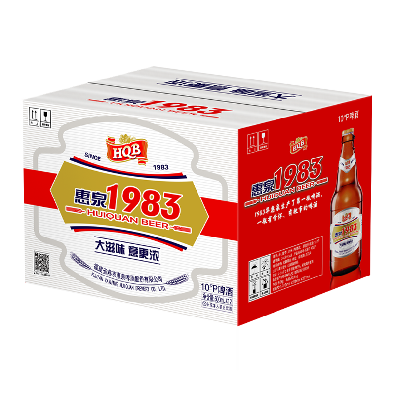 500ml10&#176;P惠泉1983啤酒12瓶装