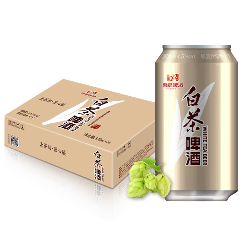 330mL11&#176;P惠泉白茶啤酒易（24听装）